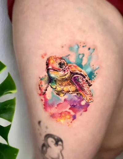 Tartaruga marina in acquerello - Marta Gardenia, Keyo Tattoo Studio Locarno