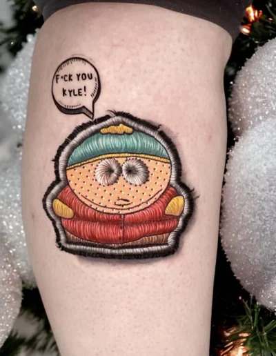 Cartman effetto toppa ricamata - Marta Gardenia, Keyo Tattoo Studio Locarno